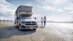 Aufgeklappt, Strand, Familie, Campingbus