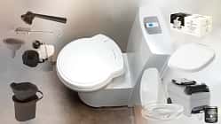 Kollage verschiedener Toiletten-Produkte