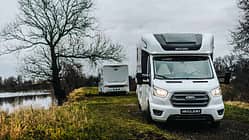 Wohnmobile, See, Wald, Outdoor