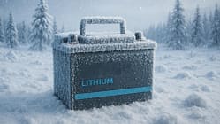 Lithiumbatterie, Winter, KI-generiert