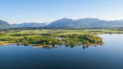 Wohnmobilstellplatz Steiner, Chiemsee, Chiemgau, Bayern, Übersee See, Campingplatz Rödlgries, Chiemsee, Chiemgau, Bayern, Übersee
