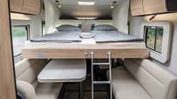 Frankia Neo Liner 6.6 H (2027) – elektrisches Hubbett ausgeklappt, Längsbett für zwei Personen, 2 Meter Länge, Wohnraum wird Schlafzimmer