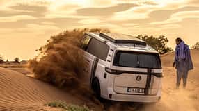 Düne, Marokko, Rallye, VW ID Buzz, Elektrocamper, Campingbus