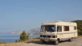 Außenansicht, Hymer 650 BS, Oldtimer, Integriert, Bettmobil, Klassiker