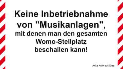 Das sollte man auf dem Stellplatz nicht tun!