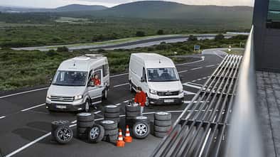 Somerreifentest, 2019_05 Somerreifentest, VW Crafter, MAN TGE-Kastenwagen