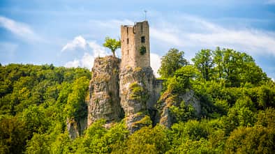 Fränkische Schweiz, Deutschland, Burgruine, Anseß, Camping Fränkische Schweiz