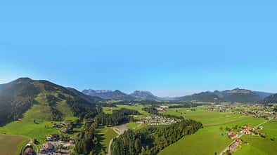 Camping Kössen, Panorama, Blauer Himmel, Natur, Hügel