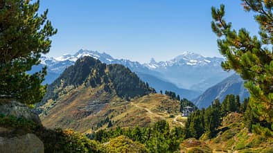 Bergpanorama, NadelbŠume, Himmel