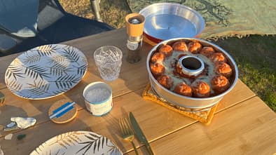 Campingküche Ratatouille aus dem Omnia mit Bildanleitung Gericht angerichtet