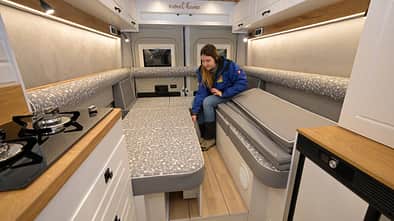 Heck, Bett, Sitzgruppe, Umbau