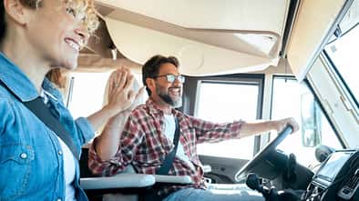 Mann, Frau, High Five, Abklatschen, Freude, Cockpit