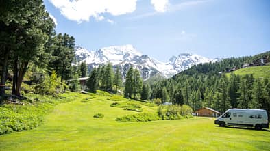 Camping Arolla, Campingplatz in den Hochalplen, 1950 m, Arolla, Schweiz, Wallis