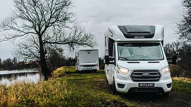 Wohnmobile, See, Wald, Outdoor