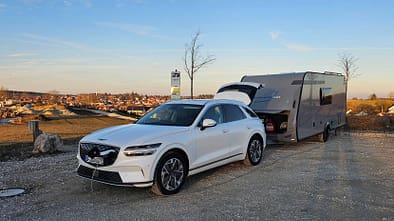 Praxistest, Caravelair und Genesis, Außenfoto Gespann