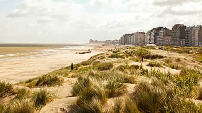 Waterfront, dunes and beach near Zeebrugge