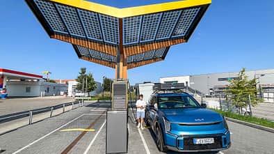 Elektro-Tour, Kia EV9, E-Auto, Ladestation
