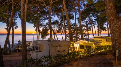 weihnachtsstimmung, Campingplatz, Kroatien, sonnenuntergang