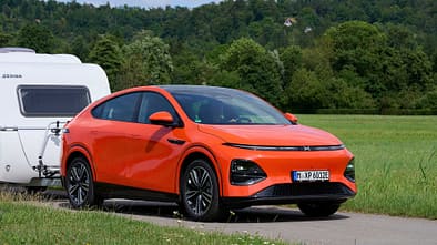Xpeng Front, Xpeng G6, Zugwagen, Camping, Elektroauto, E-Auto, Caravan