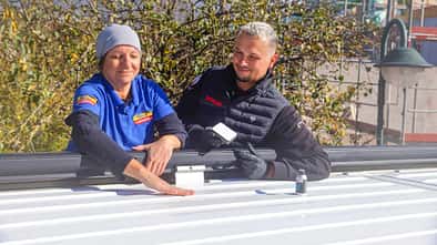 Aufmacher, Wohnmobil, Caravan, Dach Reinigung, Pflege