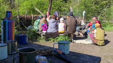 Wildniscamp, Brandenburg, Kinder, Sitzkreis