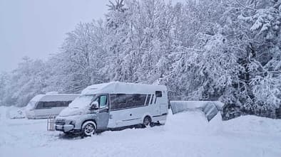 Iglu, Carado T447, Wintercamping, Wohnmobil, Schnee, Thüringen, Ostsee