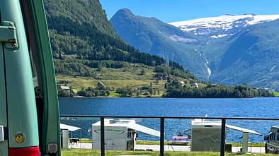 Norwegen, Reise, Camping, Stellplatz Jølster Panorama