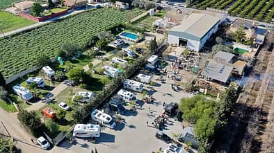 Luftaufnahme, La Fabrica Dolores, Spanien, Stellplatz