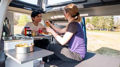 Sitzgruppe, Sitzbank, Camperinnen