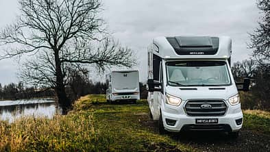 Wohnmobile, See, Wald, Outdoor