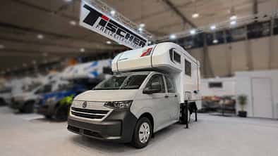 Die Tischer Trail Kabine auf dem VW T7 wurde bereits auf der Messe CMT 2026 präsentiert.