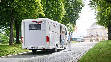 Supercheck, Carthago C-Tourer I, c-förmigen Rückleuchten, Rückseite Der markante Rahmen mit den c-förmigen Rückleuchten prägt die Rückseite des C-Tourer.