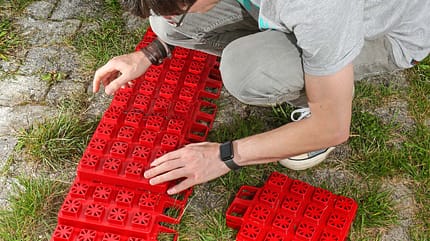 Nivellierungshilfen im Test, Höhenkontrolle, Multifunktionsplatten, Flexibilität Multifunktionsplatten müssen vor der Verwendung aufgebaut werden