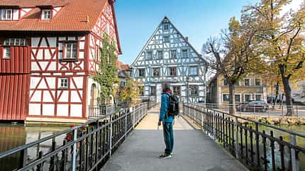 Fränkische Schweiz, Wald und Wandern gut, Forchheim, Fachwerkhäuser, „Kellerwald“, Biergarten Forchheim hat nicht nur schöne Fachwerkhäuser, sondern auch einen riesigen Biergarten.
