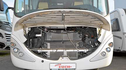 Gebrauchtcheck, Concorde Charisma, IVECO-Technik, Motorhaube Guten Zugang zur Iveco-Technik gewährt die große Motorhaube.