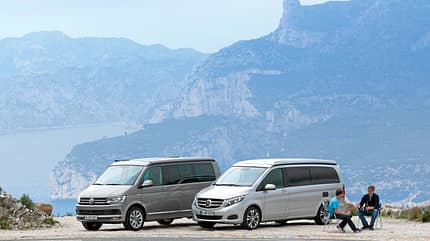 Vergleichstest, Mercedes, Marco Polo, VW, California, Kompakte Pause an der Route des Crêtes mit VW California und Mercedes Marco Polo