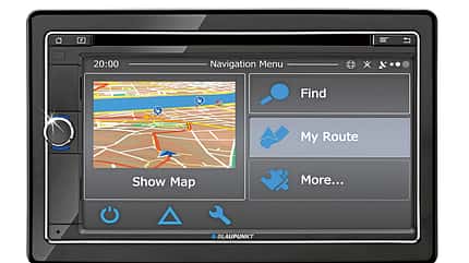 Navigationsmenue, strukturiert, Funktionen, Routenplaner Das Navigationsmenue ist klar strukturiert.