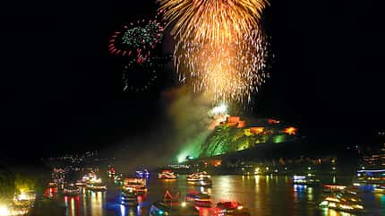 Rhein in Flammen, Feuerwerk, Schiffe Rhein in Flammen