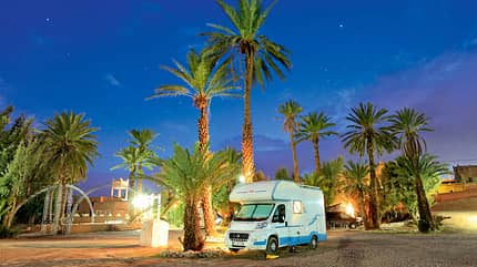 Camping, Kasbah Palmeraie, Draa-Tal, Suedmarokko Camping Kasbah Palmeraie im Draa-Tal in Suedmarokko.