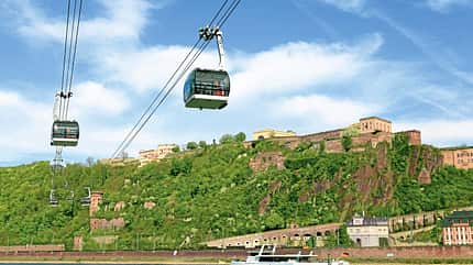 Reise, Mittelrheintal, Rheinland-Pfalz, Burgen, Wein, Koblenz Gondelbahn von Koblenz zur Festung Ehrenbreitstein