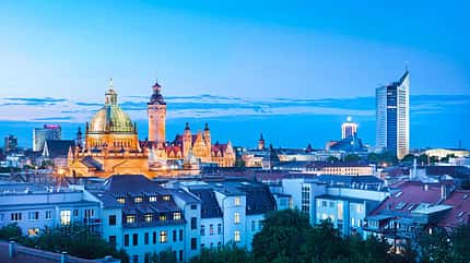 Reise, Mobil-Tour, Deutschland, Sachsen, Elbsandsteingebirge Leipziger Stadtsilhouette