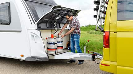 Knaus, Sport, 540 UE, Supertest, Test, Caravan, Wohnwagen, Preiswert, Einsteiger Gaskasten