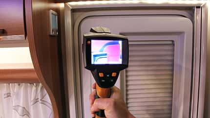 Fendt, Kälte, Test, Kältekammer, Caravan, Warmwasserheizung, Wärmebildkamera