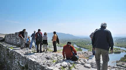 Burg Rozafa, Shkoder 1479 nach langer Belagerung von den Osmanen eingenommen: Burg Rozafa auf einem Hügel bei Shkoder.