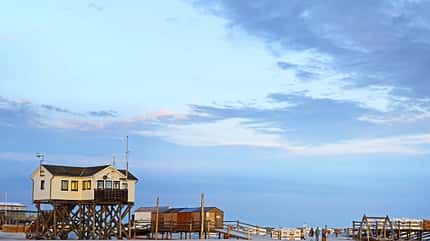 nordsee, sankt, peter, ording, schleswig, holstein, norddeutschland Pfahlbauten