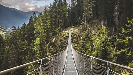 Gebirge, trentin, drei, volltreffer, tipps, promobil, berge, natur, wandern, wohnmobil, italien Trentino Hängebrücke