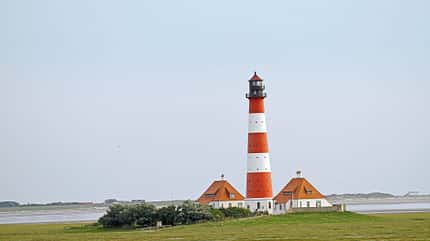 Nordfriesland, Strand, Watt, Nordwind, Reise, Wohnmobil, Campingplatz, Stellplatz Leuchtturm Westerheversand