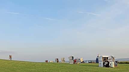 Nordfriesland, Strand, Watt, Nordwind, Reise, Wohnmobil, Campingplatz, Stellplatz Strandkorb