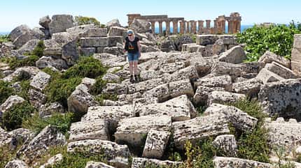 sizilien, campingplatz, caravantour, insel, italien Ruinen der griechischen Stadt Selinus