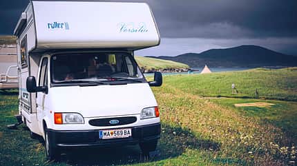 Camping, Urlaub, Schottland, Großbritannien, Familie, Alkovenmobil, 2018, Inseln Campingurlaub Schottland